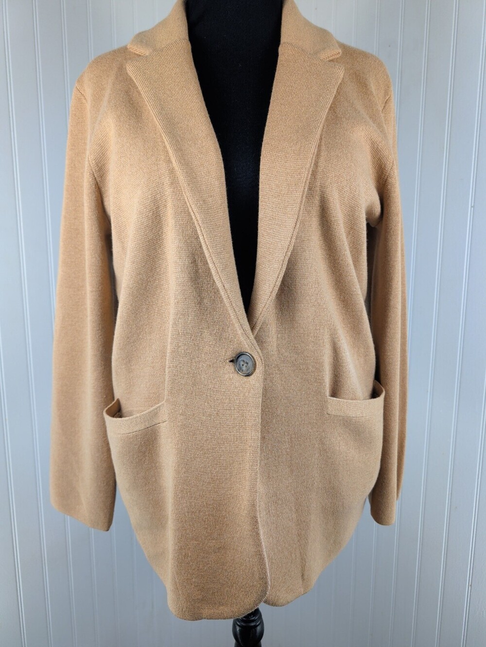 J.Crew Camel Brown Single Button Knit Blazer Jacket Size S